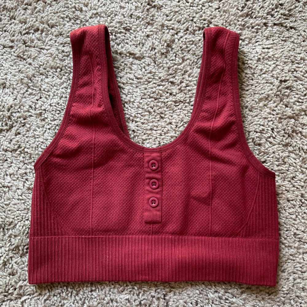 red gymshark power down sports bra